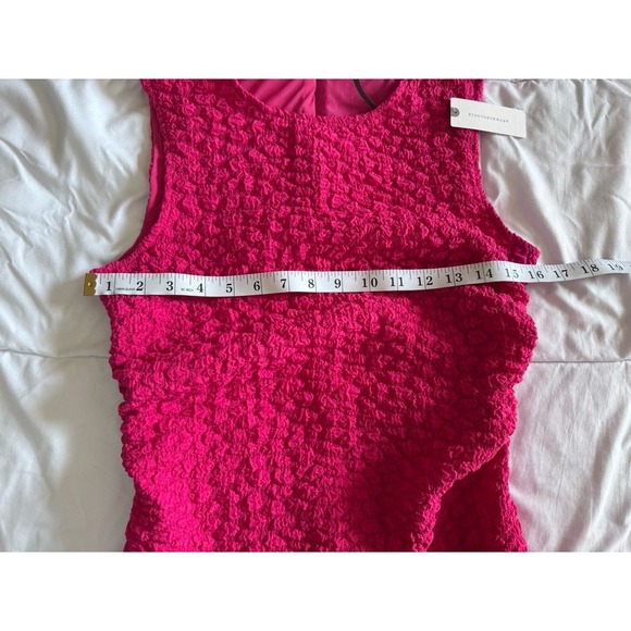 New Anthropologie Dress Ribbed Midi Pink Sleeveless V-Neck Size Medium $148 - Picture 5 of 10